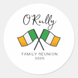 Adesivo Redondo Reunião de Família da Bandeira da Irlanda