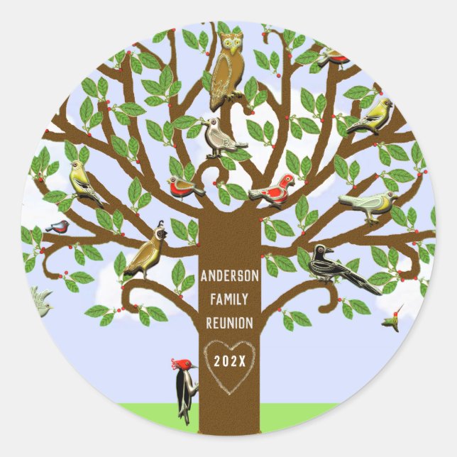 Adesivo Redondo Reunião Familiar (Frente)