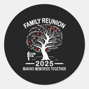 Adesivo Redondo Reunião Familiar 2025 Memórias de Fazer Juntas