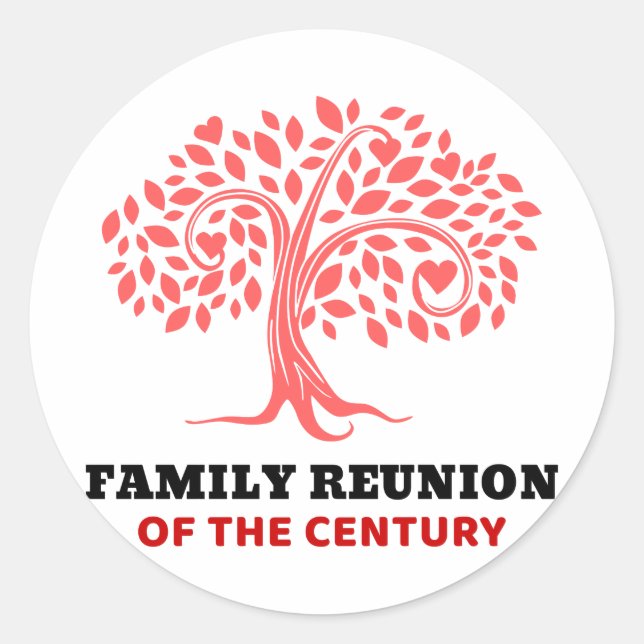 Adesivo Redondo Reunião Familiar Do Século (Frente)