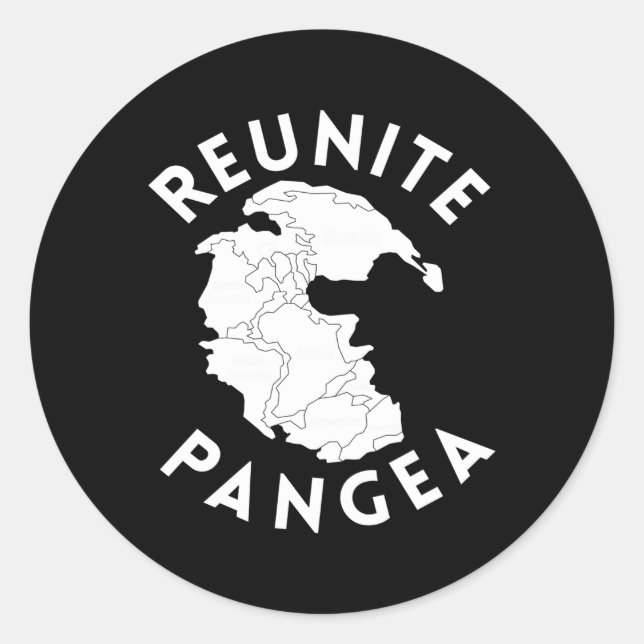 Adesivo Redondo Reunite Pangea Geology (Frente)