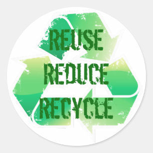 Adesivo Redondo Reusar reduz o reciclar
