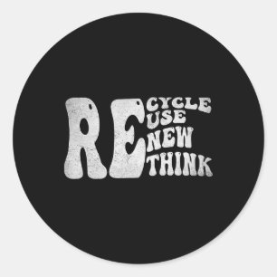 Adesivo Redondo Reutilização do reciclar Renovar Repensar o Groovy