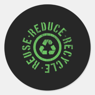 Adesivo Redondo Reutilizar Reduzir o Dia da Terra do Reciclar