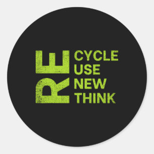 Adesivo Redondo Reutilizar Renovar Renovar Repensar Ciclo Utilizar