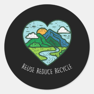 Adesivo Redondo Reutilize Gi Ambientalista do Dia da Terra Reduzid