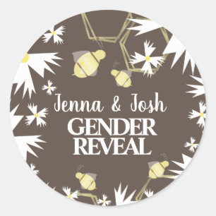 Adesivo Redondo Revelação de Bebês e Gênero Floral