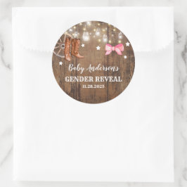 Adesivo Redondo Revelação de gênero de inicializações ou Arcos