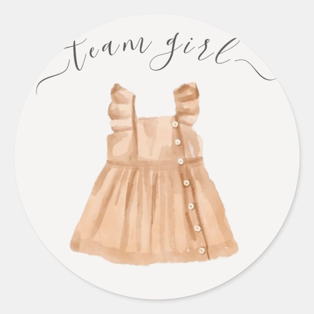 Adesivo Redondo Revelação de Gênero do Team Girl Boy ou Girl Boho (Frente)