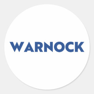 Adesivo Redondo Reverendo Warnock Senado Georgia fugiu azul branco