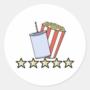 Adesivo Redondo Revisão de Filme Personalizada de 5 Estrelas de Pi