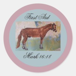 Adesivo Redondo revista de primeiros socorros