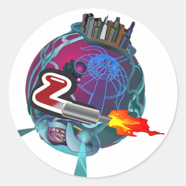 Adesivo Redondo Revnjenz Planet Sticker (Frente)