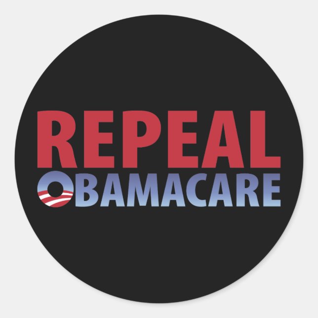 Adesivo Redondo Revogação Obamacare (Frente)