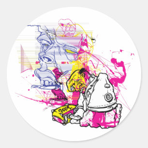 Adesivo Redondo Revolução das armas nucleares