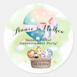 Adesivo Redondo Revolução de Gênero em Bebês Sage Safari