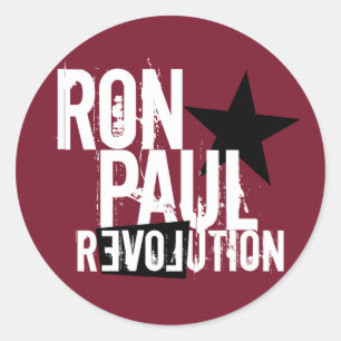 Adesivo Redondo Revolução de Ron Paul