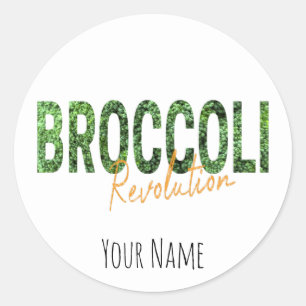 Adesivo Redondo Revolução do brócolis Vegias e Vegetais