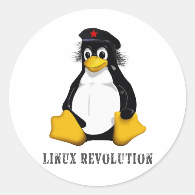 Adesivo Redondo Revolução do Linux (Frente)
