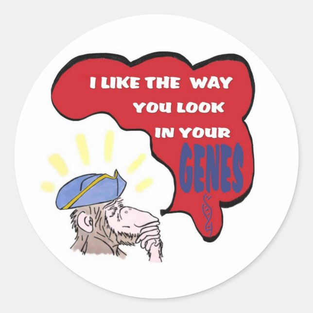 Adesivo Redondo Revolutionary thinking monkey (Frente)