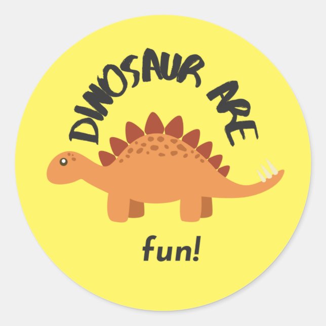 Adesivo Redondo reward sticker for children dinosaur fun (Frente)