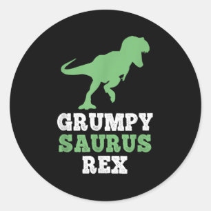 Adesivo Redondo Rex Dino Dinossaur Funny Grumpysaurus