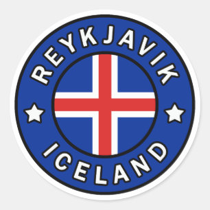 Adesivo Redondo Reykjavik Islândia