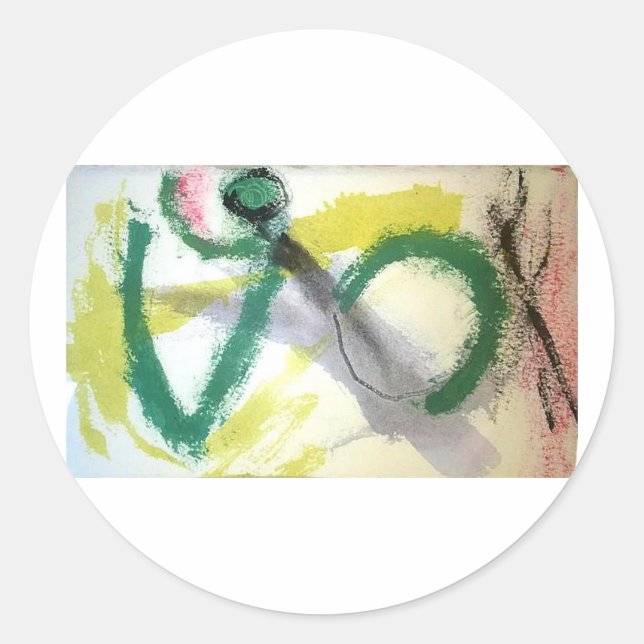 Adesivo Redondo Rezando Mantis Abstrato Jeff Hankamer Artjunkhaus (Frente)