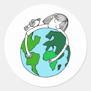 Adesivo Redondo Reze Pela Paz Mundial