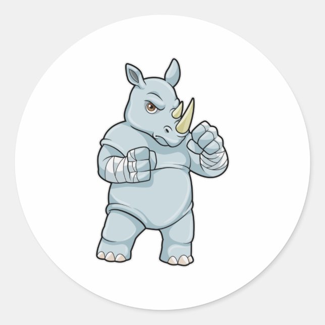 Adesivo Redondo Rhino como Boxer em Boxing (Frente)