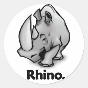 Adesivo Redondo Rhino. do rinoceronte