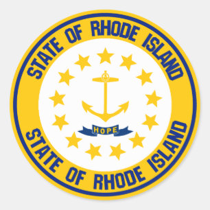 Adesivo Redondo Rhode - emblema redondo da ilha