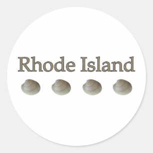 Adesivo Redondo Rhode - ilha (moluscos do quahog)