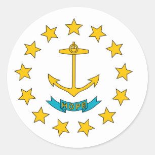 Adesivo Redondo Rhode Island, Estados Unidos