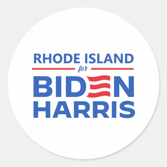 Adesivo Redondo Rhode Island para Biden Harris (Frente)
