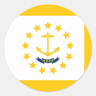 Adesivo Redondo Rhode Island State Flag Design