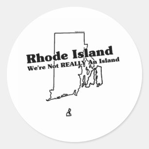 Adesivo Redondo Rhode Island State Slogan