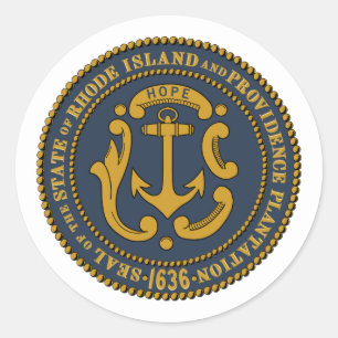 Adesivo Redondo Rhode Islander Seal, Rhode Island