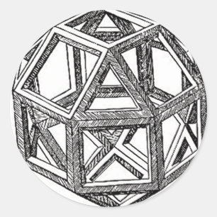 Adesivo Redondo Rhombicuboctahedron, Leonardo da Vinci