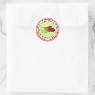 Adesivo Redondo Rhubarb Stalks Homemade Pie da Cozinha de