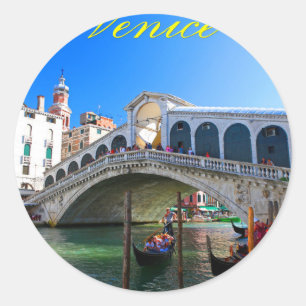 Adesivo Redondo Rialto Bridge Veneza - Foto Pro