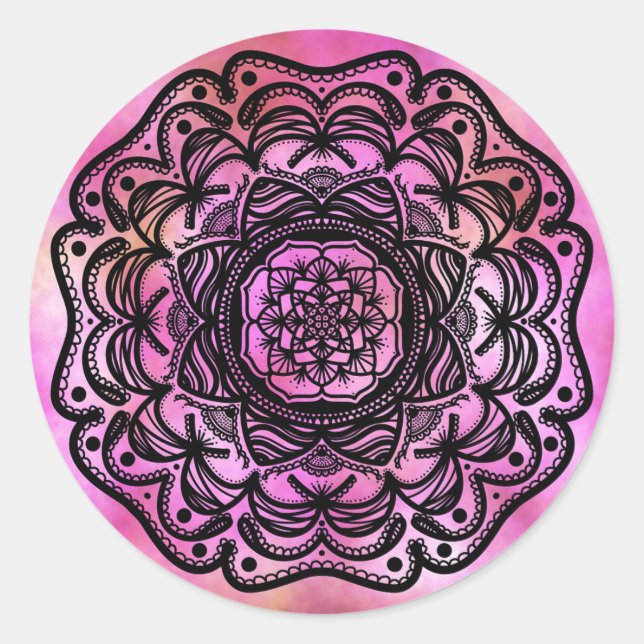 Adesivo Redondo Ribbon Mandala (Frente)