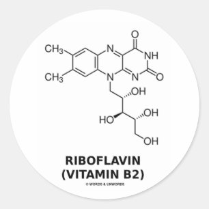 Adesivo Redondo Riboflavina (Vitamina B2) Molécula Química