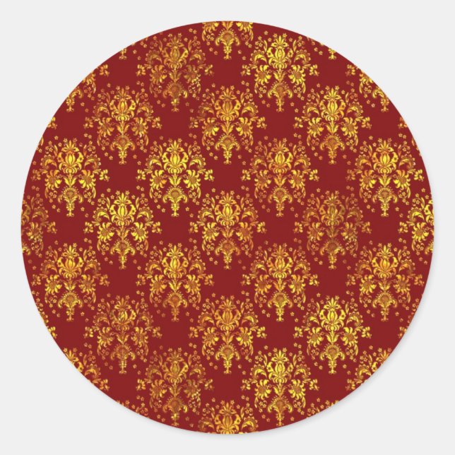 Adesivo Redondo Rich Holiday Damask (Frente)