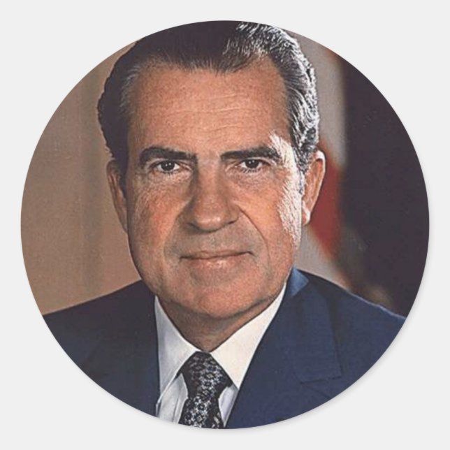 Adesivo Redondo Richard M. Nixon 37 (Frente)
