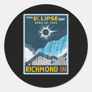 Adesivo Redondo Richmond Indiana No Total Solar Eclipse 2024