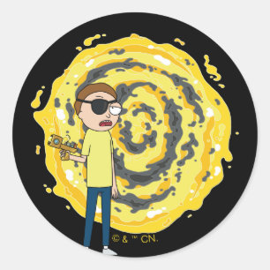 Adesivo Redondo RICK E MORTY™   Portal de mau Morty