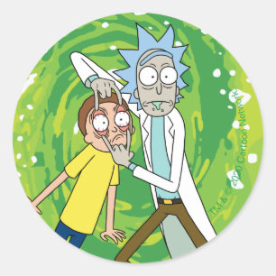 Adesivo Redondo RICK E MORTY™   Veja Isso