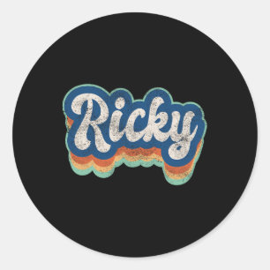 Adesivo Redondo Ricky First Name Boy Vintage Style 70s 80s Persona
