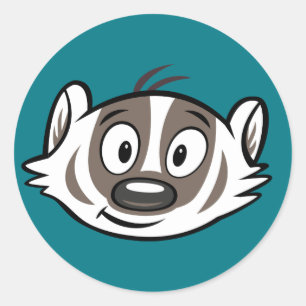 Adesivo Redondo Ricky Raccoon   Face de Badger Boomer